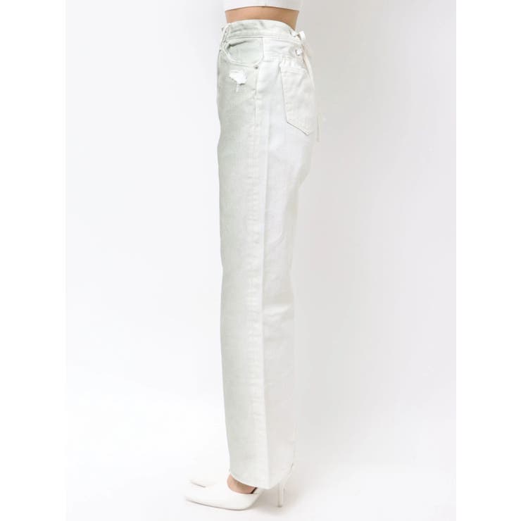 ハイウエストBACK LACE UPストレートデニムパンツ | GYDA | 詳細画像24 