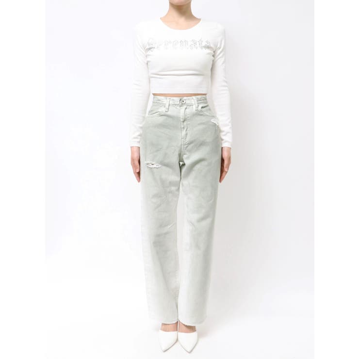 ハイウエストBACK LACE UPストレートデニムパンツ | GYDA | 詳細画像33 