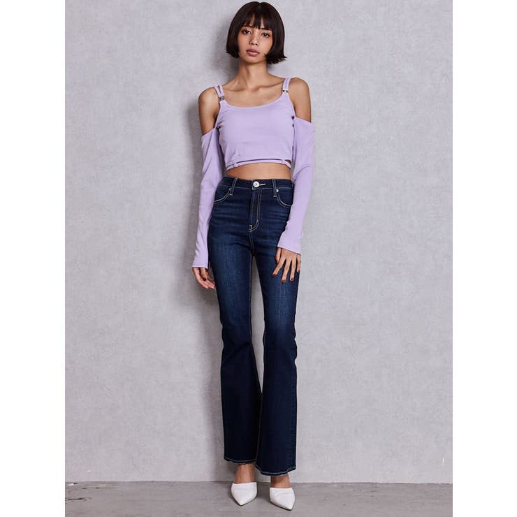 ハイウエストBASICフレアデニムパンツ | GYDA | 詳細画像3 