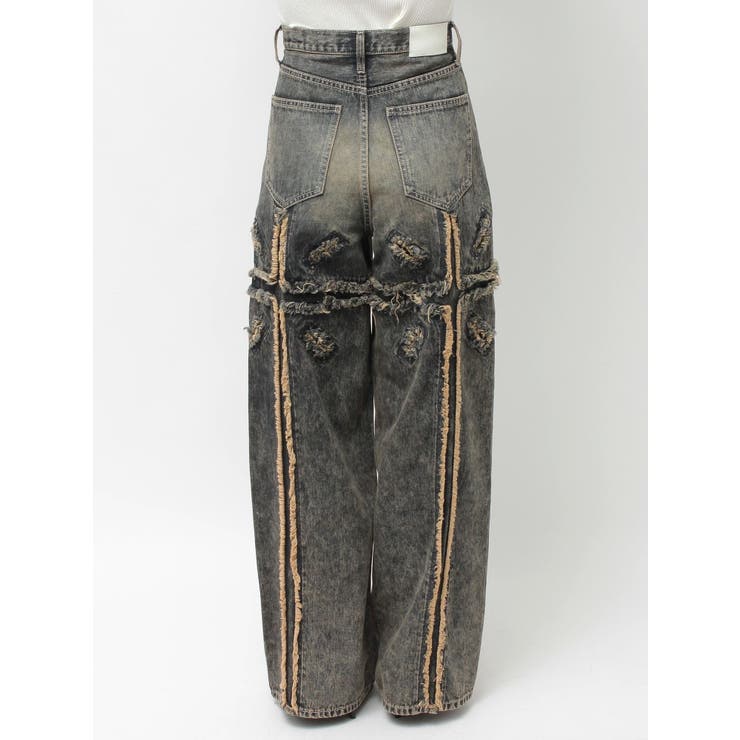 ハイウエストBACK CROSS POINTワイドデニムパンツ | GYDA | 詳細画像43 