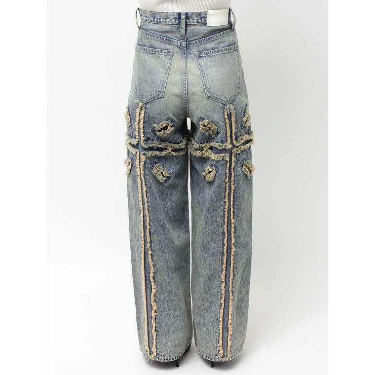 ハイウエストBACK CROSS POINTワイドデニムパンツ | GYDA | 詳細画像49 