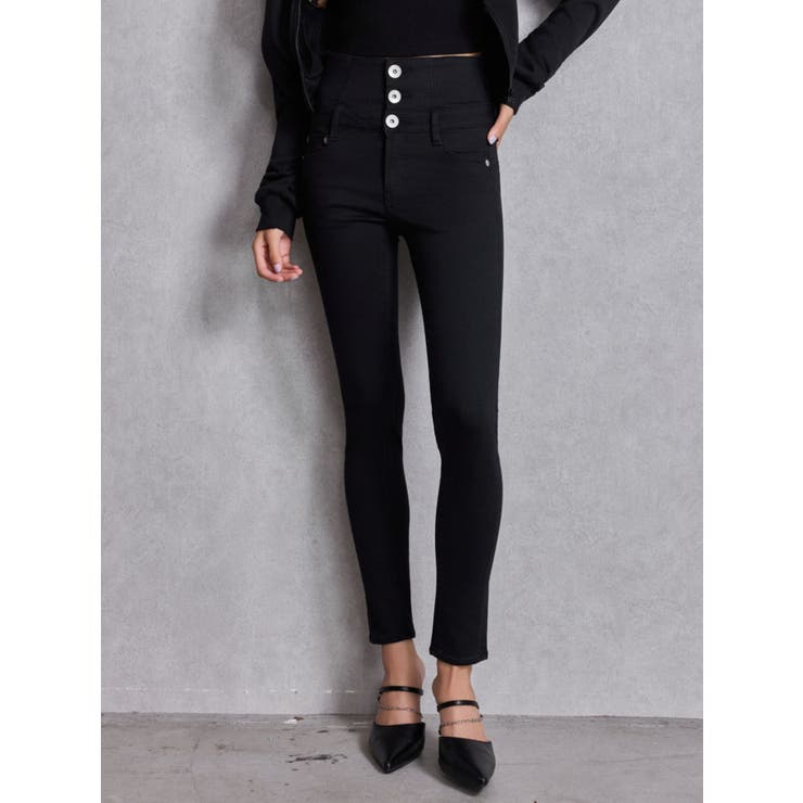 ハイウエストウエストクロススキニーデニムパンツ | GYDA | 詳細画像10 