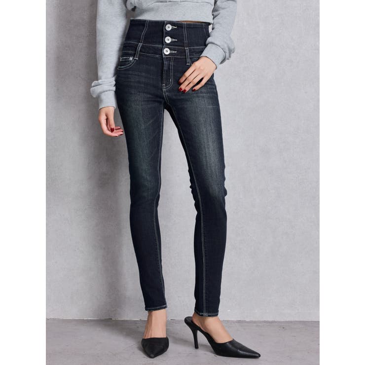 ハイウエストウエストクロススキニーデニムパンツ | GYDA | 詳細画像15 