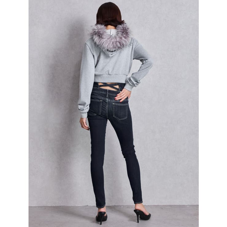 ハイウエストウエストクロススキニーデニムパンツ | GYDA | 詳細画像18 