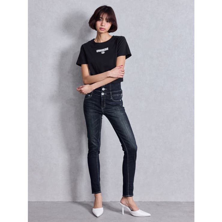 ハイウエストウエストクロススキニーデニムパンツ | GYDA | 詳細画像20 