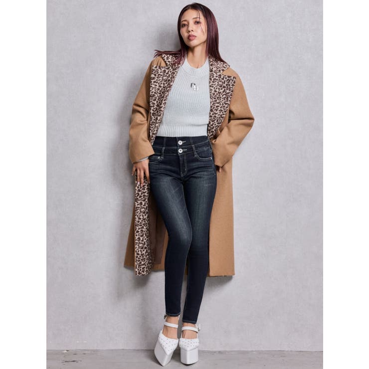 ハイウエストウエストクロススキニーデニムパンツ | GYDA | 詳細画像24 