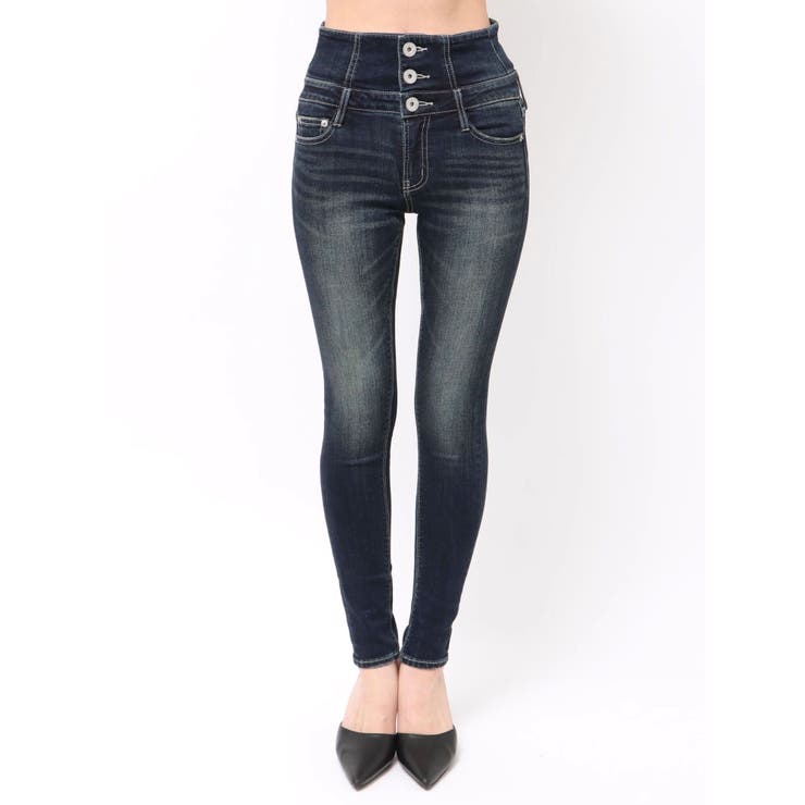 ハイウエストウエストクロススキニーデニムパンツ | GYDA | 詳細画像25 