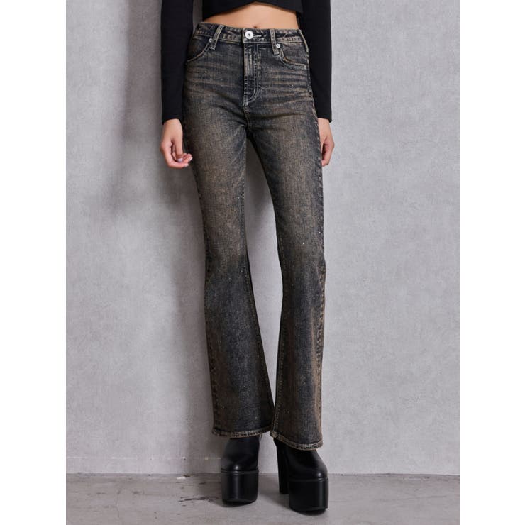 ハイウエストbijouフレアデニムパンツ | GYDA | 詳細画像2 