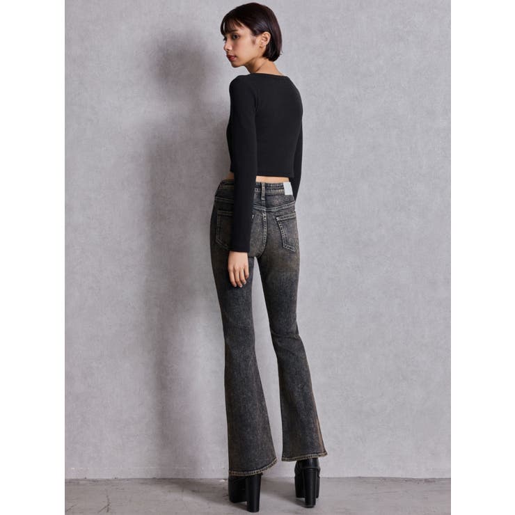 ハイウエストbijouフレアデニムパンツ | GYDA | 詳細画像4 