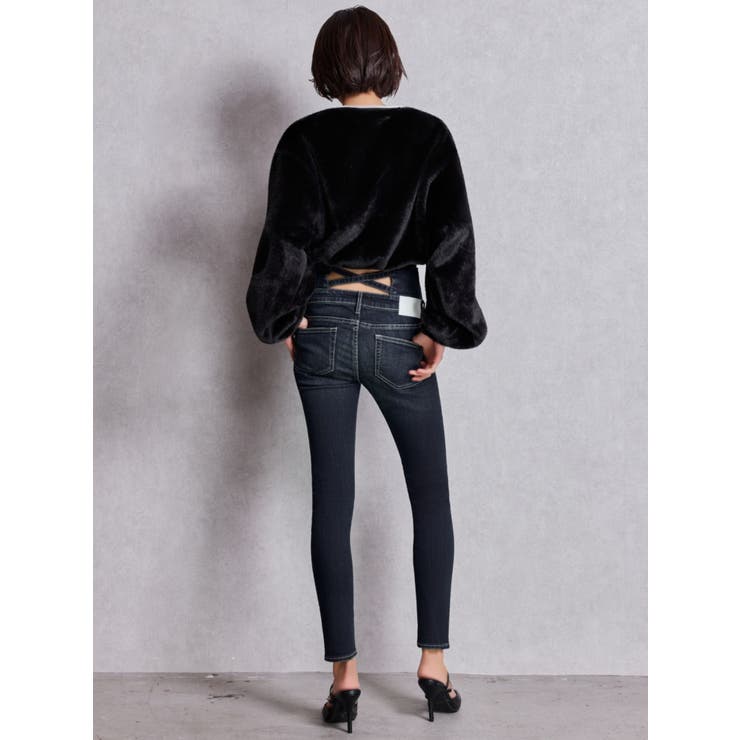 ハイウエストバッククロスダメージスキニーデニムパンツ | GYDA | 詳細画像12 