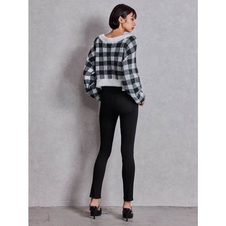 ハイウエストバッククロスダメージスキニーデニムパンツ | GYDA | 詳細画像21 