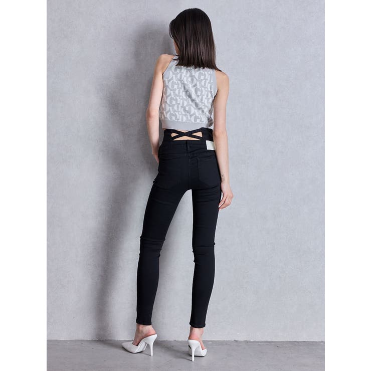 ハイウエストバッククロスダメージスキニーデニムパンツ | GYDA | 詳細画像35 