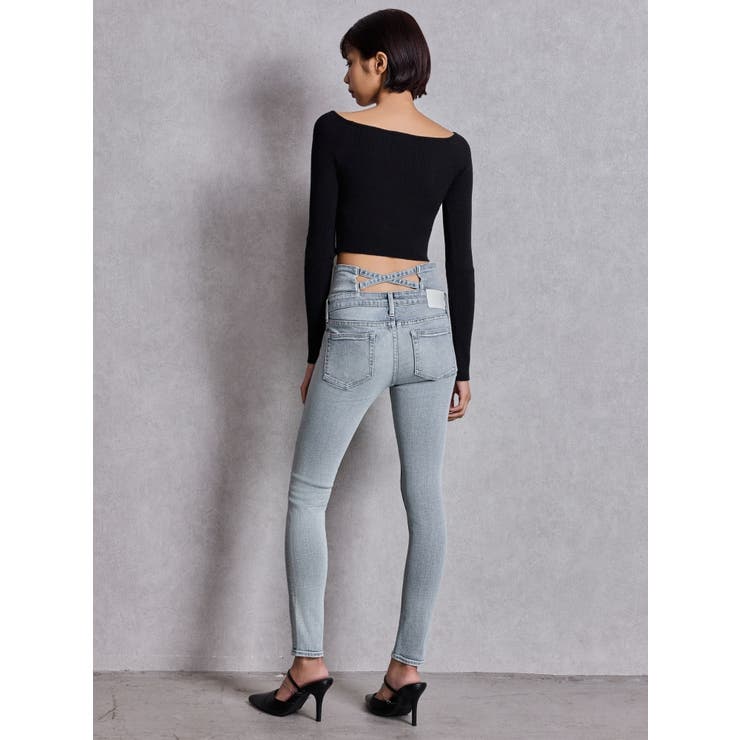 ハイウエストバッククロスダメージスキニーデニムパンツ | GYDA | 詳細画像6 