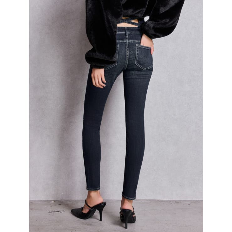 ハイウエストバッククロスダメージスキニーデニムパンツ | GYDA | 詳細画像8 