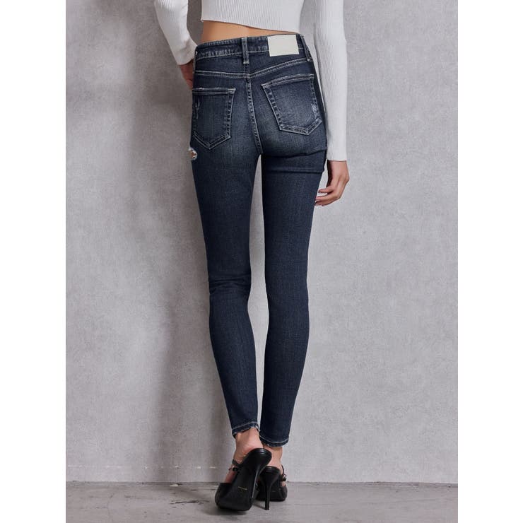 ミドルウエストSIDE RIPPEDスキニーデニムパンツ | GYDA | 詳細画像10 