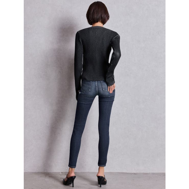 ミドルウエストSIDE RIPPEDスキニーデニムパンツ | GYDA | 詳細画像12 