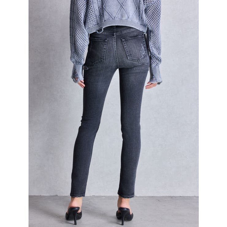 ミドルウエストSIDE RIPPEDスキニーデニムパンツ | GYDA | 詳細画像17 