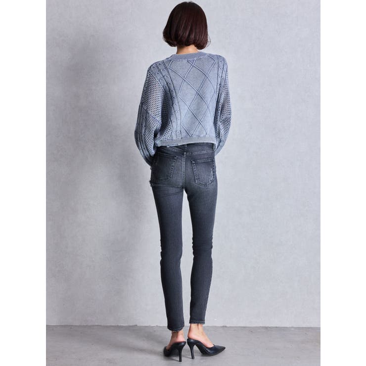 ミドルウエストSIDE RIPPEDスキニーデニムパンツ | GYDA | 詳細画像19 