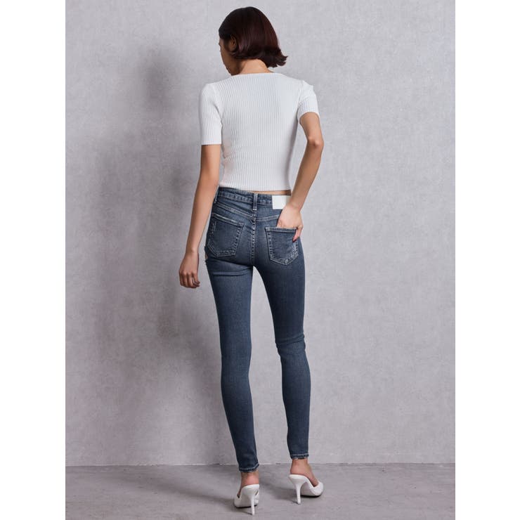 ミドルウエストSIDE RIPPEDスキニーデニムパンツ | GYDA | 詳細画像28 