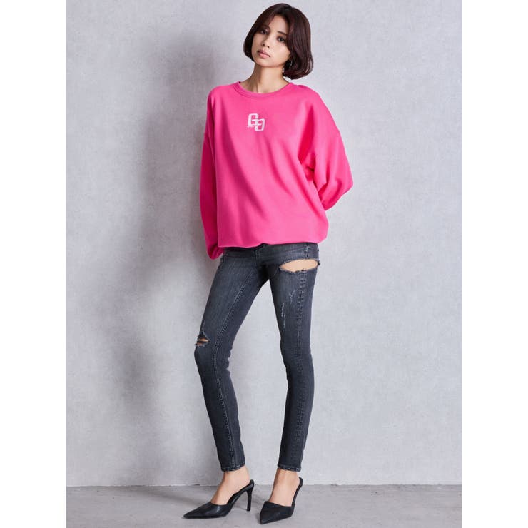 ミドルウエストSIDE RIPPEDスキニーデニムパンツ | GYDA | 詳細画像33 