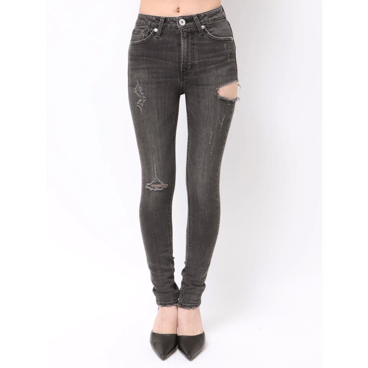 ミドルウエストSIDE RIPPEDスキニーデニムパンツ | GYDA | 詳細画像39 