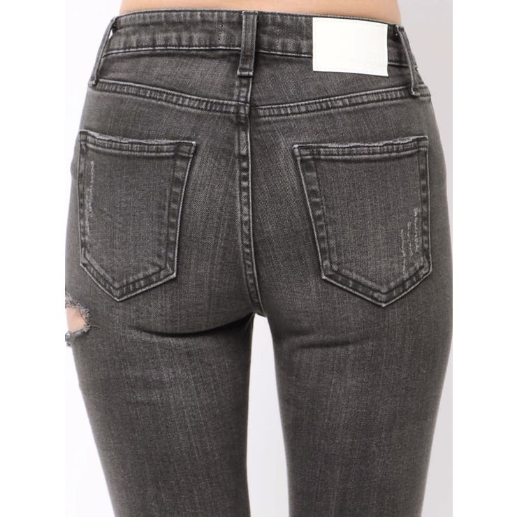 ミドルウエストSIDE RIPPEDスキニーデニムパンツ | GYDA | 詳細画像42 