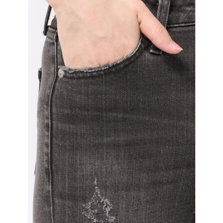 ミドルウエストSIDE RIPPEDスキニーデニムパンツ | GYDA | 詳細画像44 