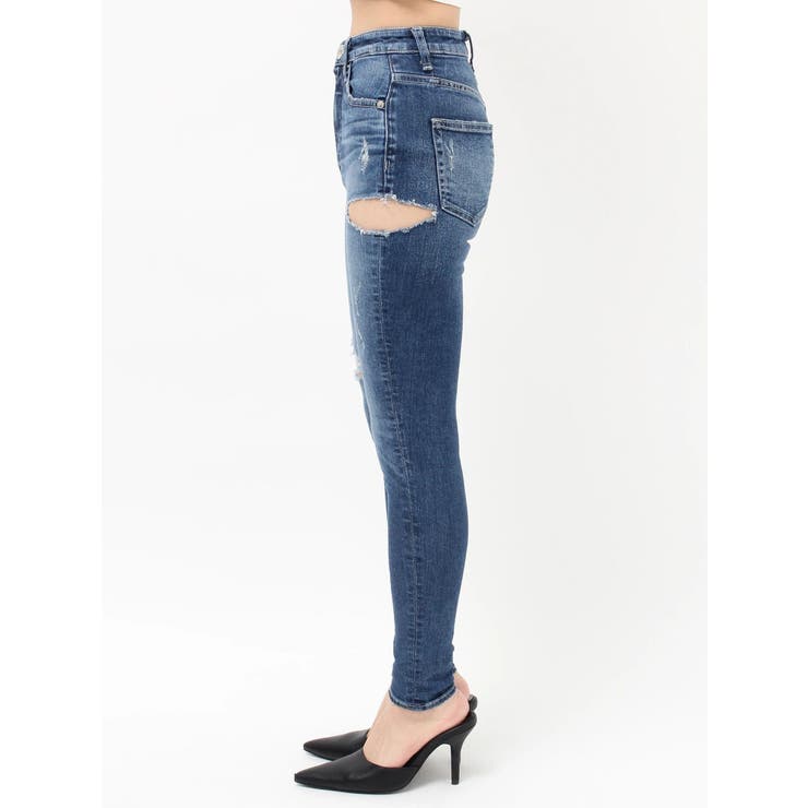 ハイウエストSIDE RIPPED スキニーデニムパンツ | GYDA | 詳細画像17 