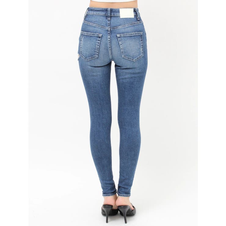 ハイウエストSIDE RIPPED スキニーデニムパンツ | GYDA | 詳細画像18 