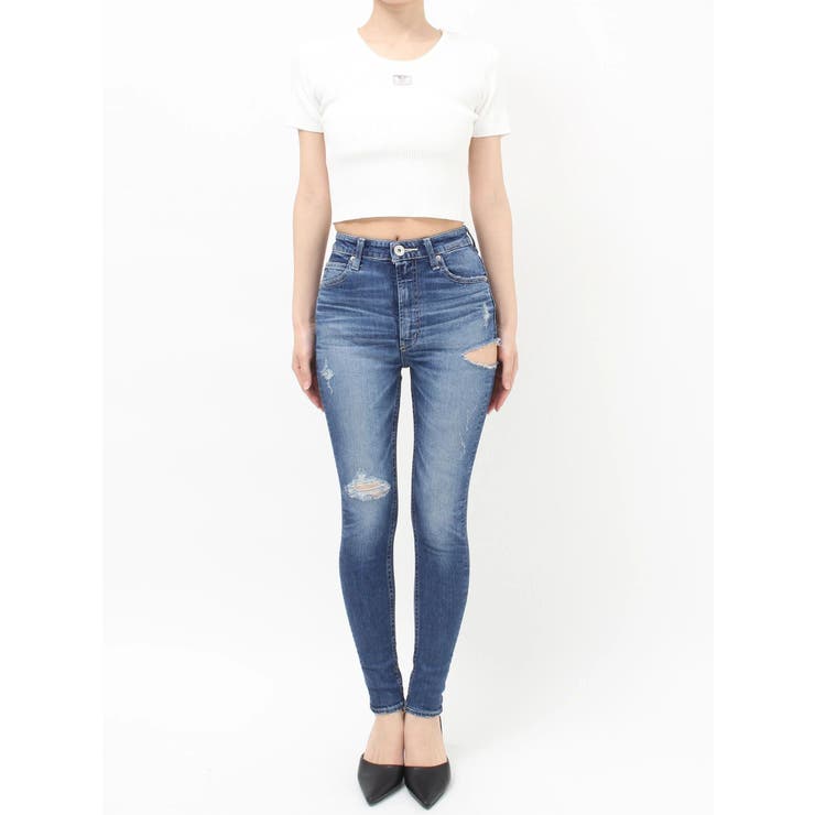 ハイウエストSIDE RIPPED スキニーデニムパンツ | GYDA | 詳細画像24 