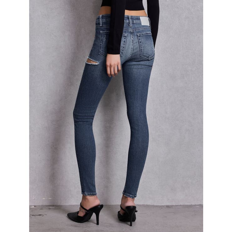 ジャストウエストSIDE RIPPEDスキニーデニムパンツ | GYDA | 詳細画像13 