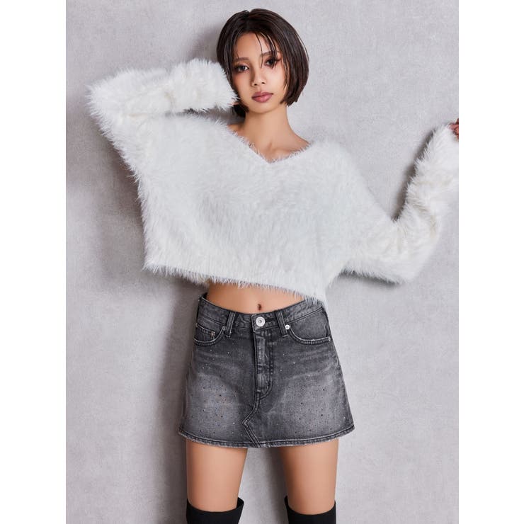 bijouデニムスカートライクショートパンツ | GYDA | 詳細画像16 