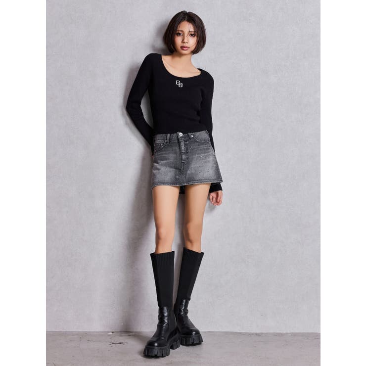 bijouデニムスカートライクショートパンツ | GYDA | 詳細画像22 