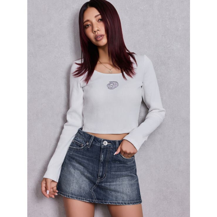 bijouデニムスカートライクショートパンツ | GYDA | 詳細画像28 