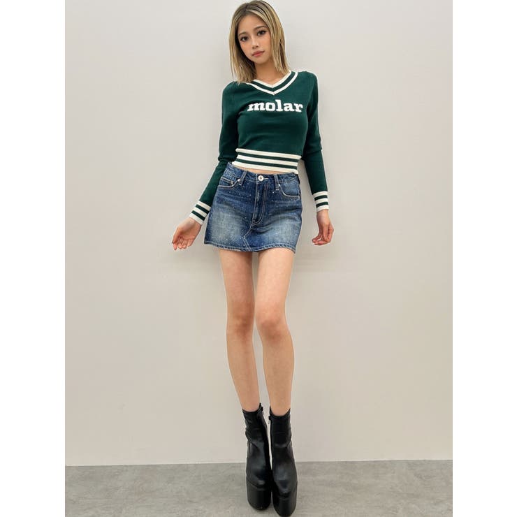 bijouデニムスカートライクショートパンツ | GYDA | 詳細画像40 