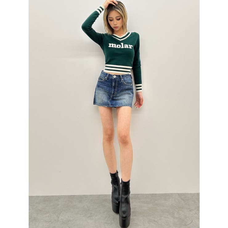 bijouデニムスカートライクショートパンツ | GYDA | 詳細画像42 