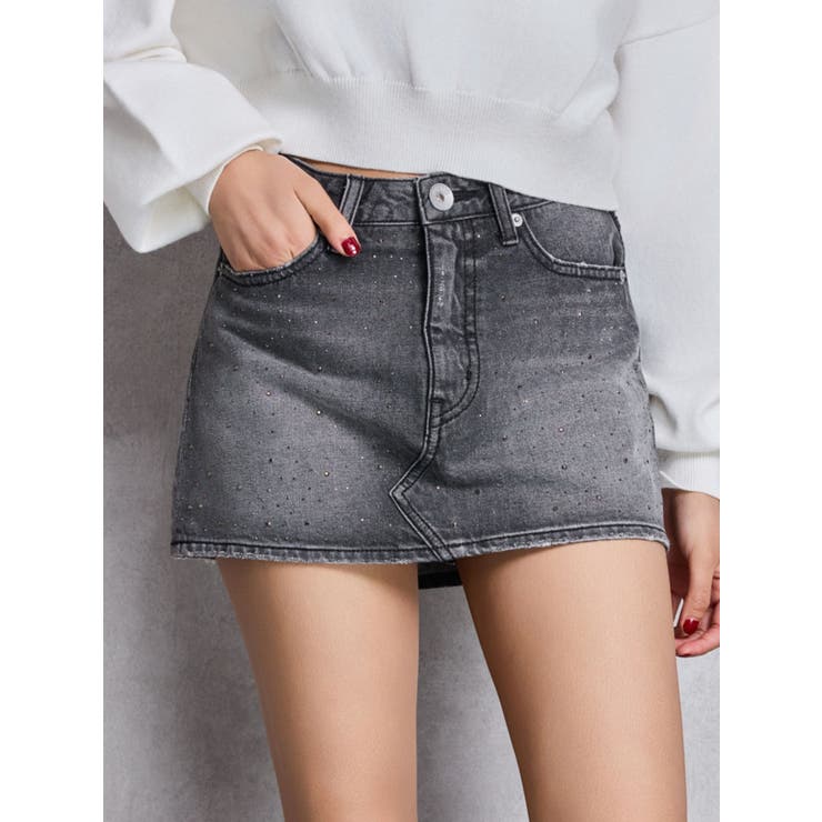 bijouデニムスカートライクショートパンツ | GYDA | 詳細画像48 