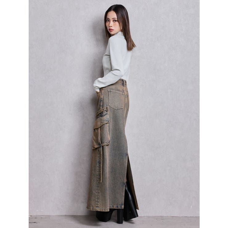 ハイウエストG bijou CARGOデニムロングスカート | GYDA | 詳細画像11 