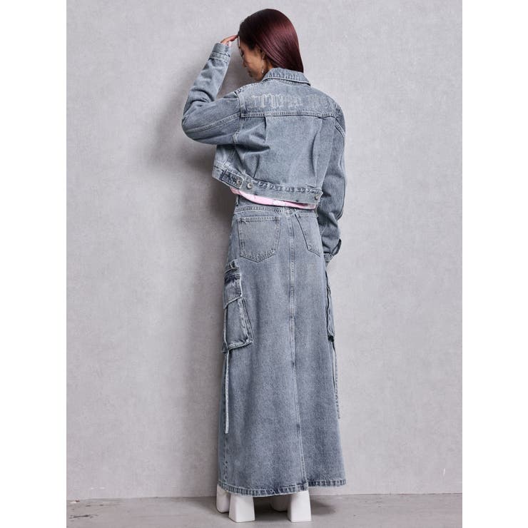 ハイウエストG bijou CARGOデニムロングスカート | GYDA | 詳細画像13 