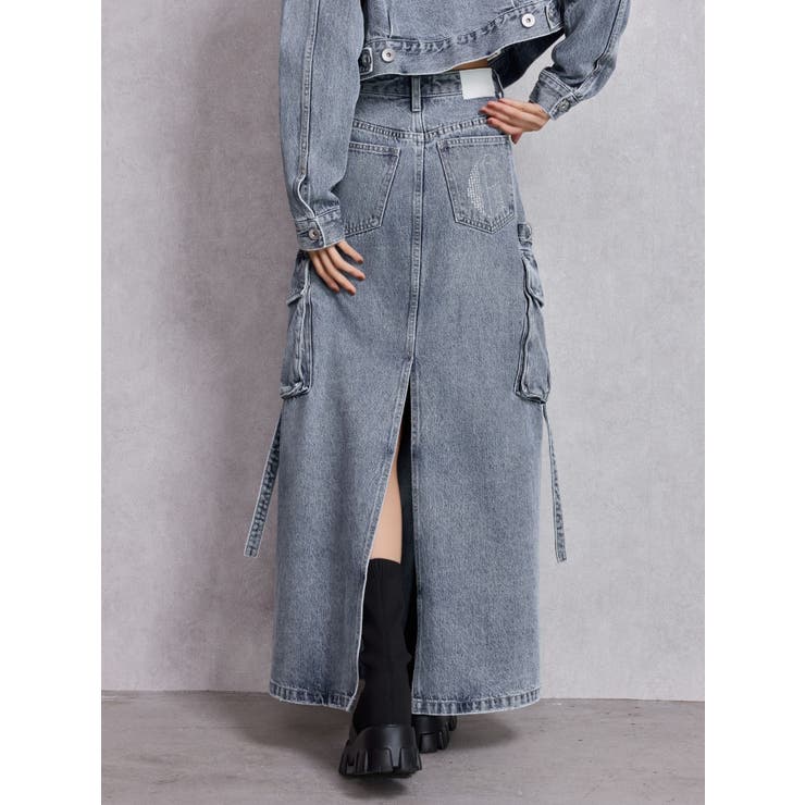 ハイウエストG bijou CARGOデニムロングスカート | GYDA | 詳細画像16 