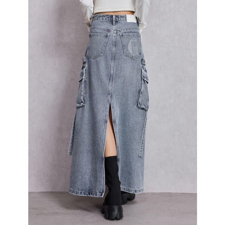 ハイウエストG bijou CARGOデニムロングスカート | GYDA | 詳細画像20 