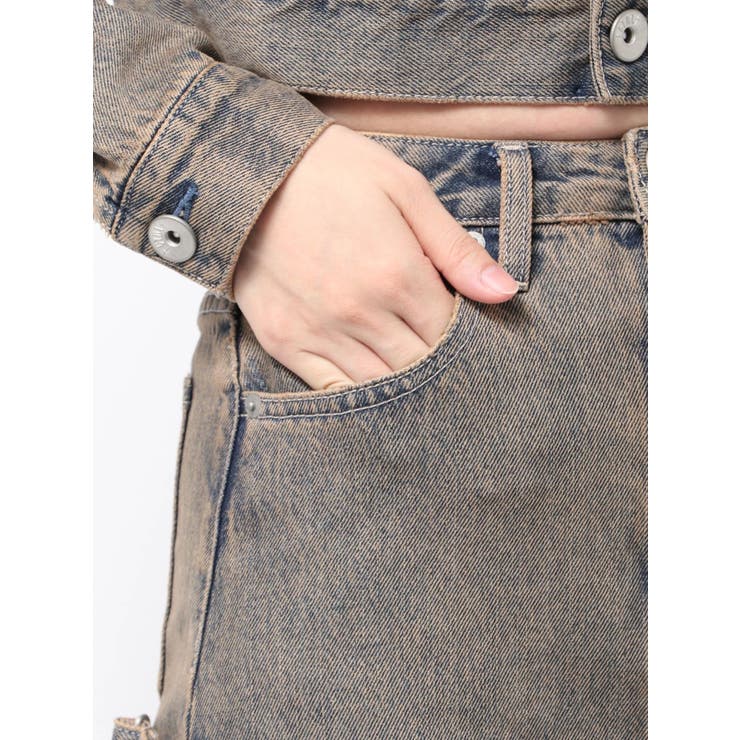 ハイウエストG bijou CARGOデニムロングスカート | GYDA | 詳細画像29 