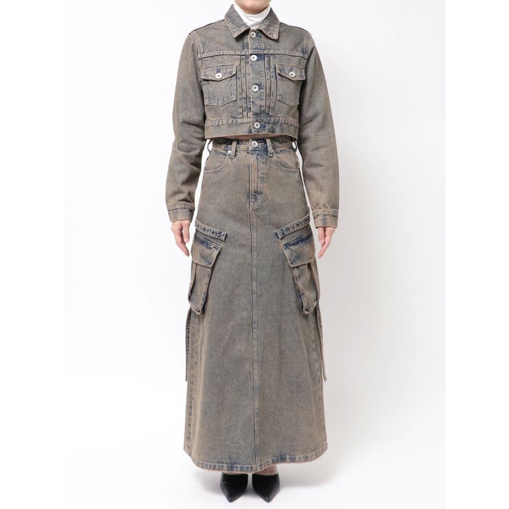 ハイウエストG bijou CARGOデニムロングスカート | GYDA | 詳細画像32 