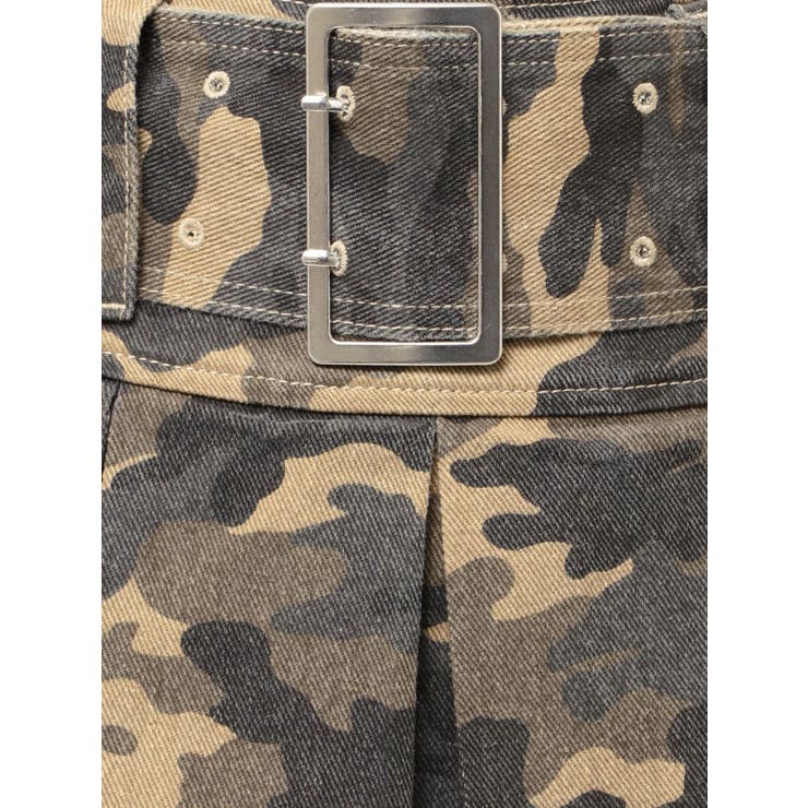 ハイウエストWIDE BELTプリーツデニムスカートライクショートパンツ | GYDA | 詳細画像36 