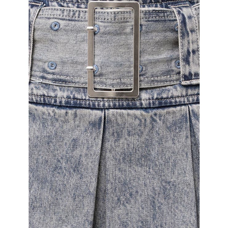 ハイウエストWIDE BELTプリーツデニムスカートライクショートパンツ | GYDA | 詳細画像37 