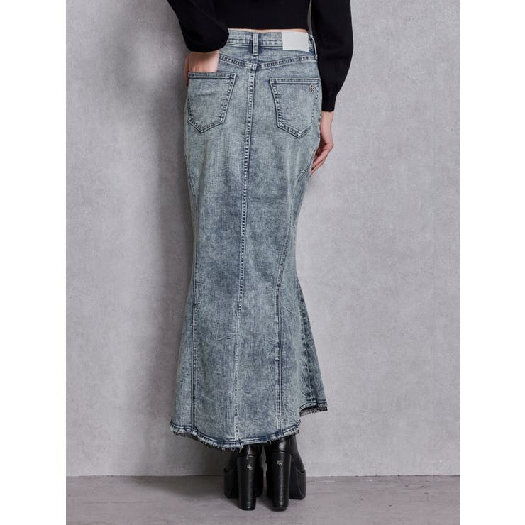 ハイウエストHEM LACEマーメイドデニムスカート | GYDA | 詳細画像10 