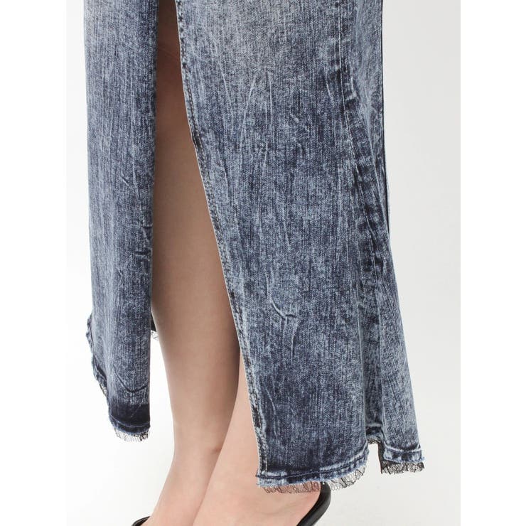 ハイウエストHEM LACEマーメイドデニムスカート | GYDA | 詳細画像17 