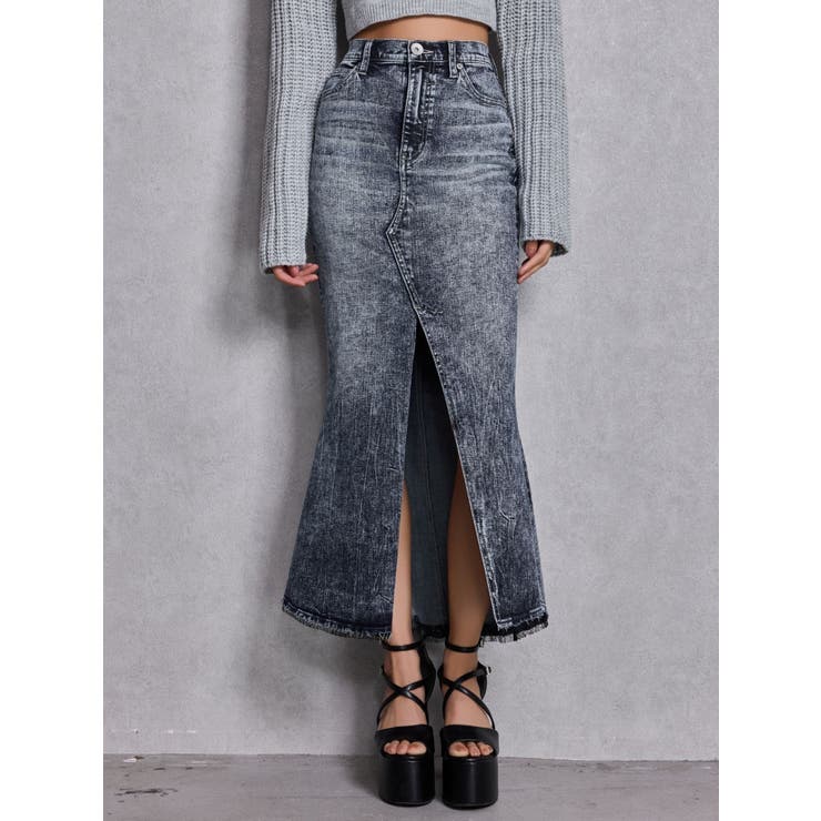 ハイウエストHEM LACEマーメイドデニムスカート | GYDA | 詳細画像7 