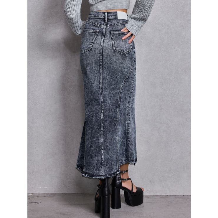 ハイウエストHEM LACEマーメイドデニムスカート | GYDA | 詳細画像8 