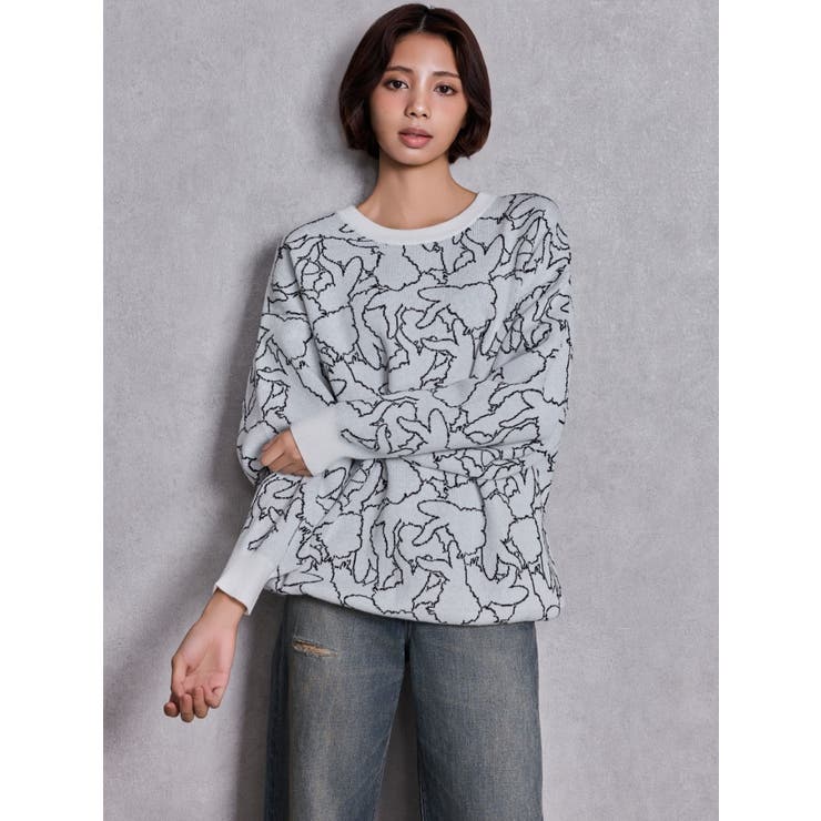 BUNNY patternニットトップス | GYDA | 詳細画像6 